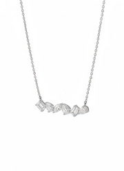 Indara Haze Emerald Lab Diamond Designer Pendant in 14K White Gold by Fiona Diamonds