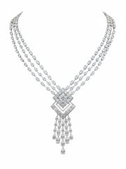 Celestial Dusk Princess Lab Diamond Designer Necklace in 18K White Gold by Fiona Diamonds