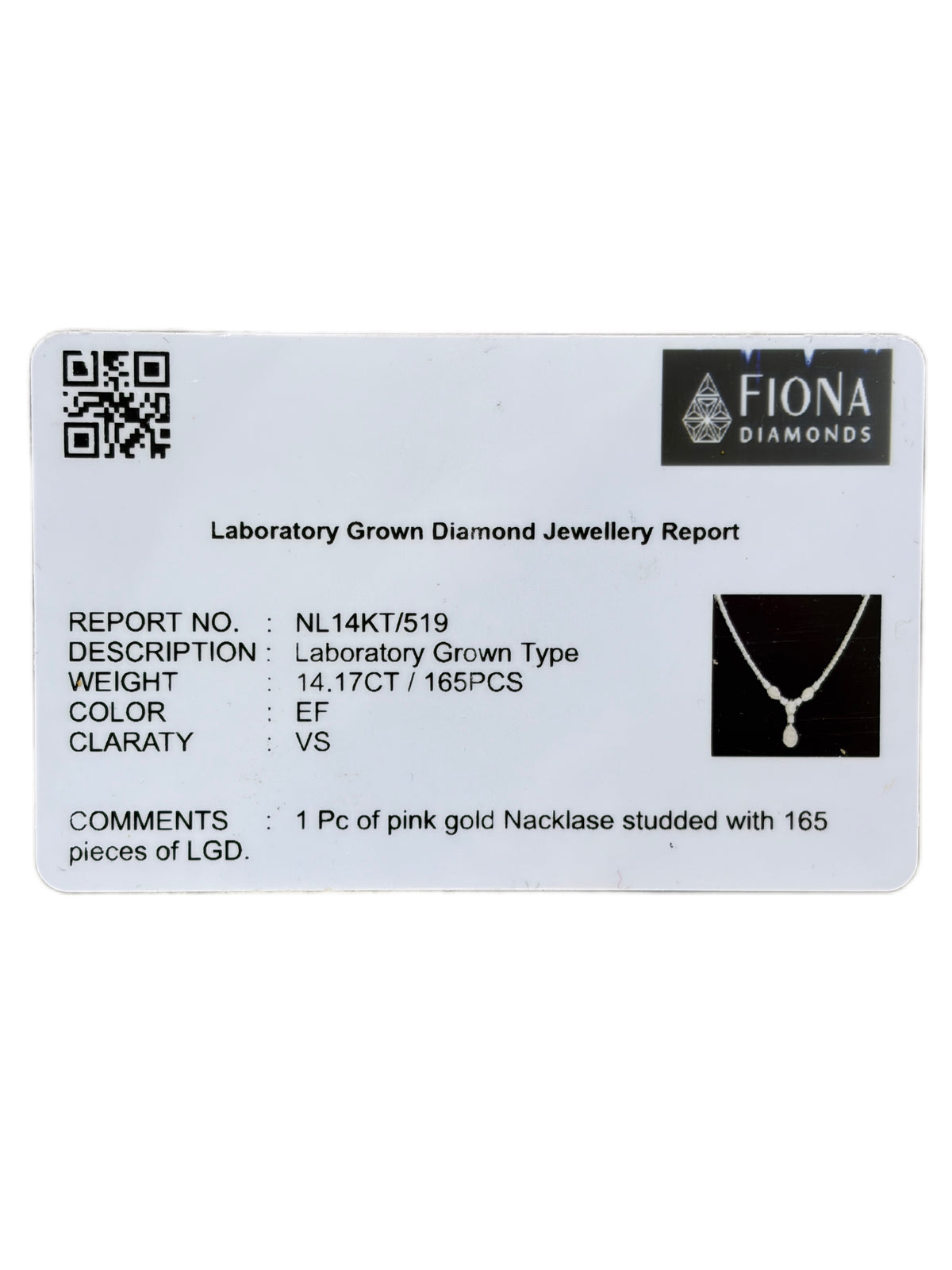 Aria Strand Lab Diamond Necklace