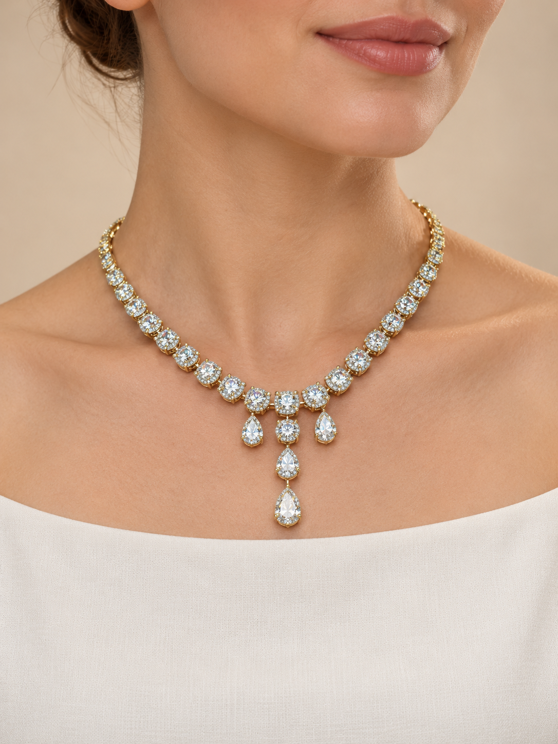 Cleo Drape Lab Diamond Necklace
