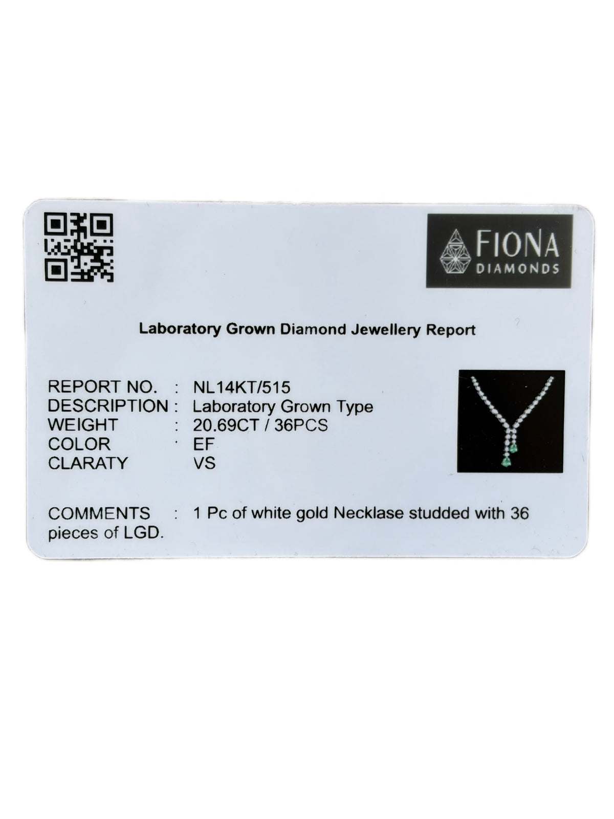 Leva Pendant Lab Diamond Necklace