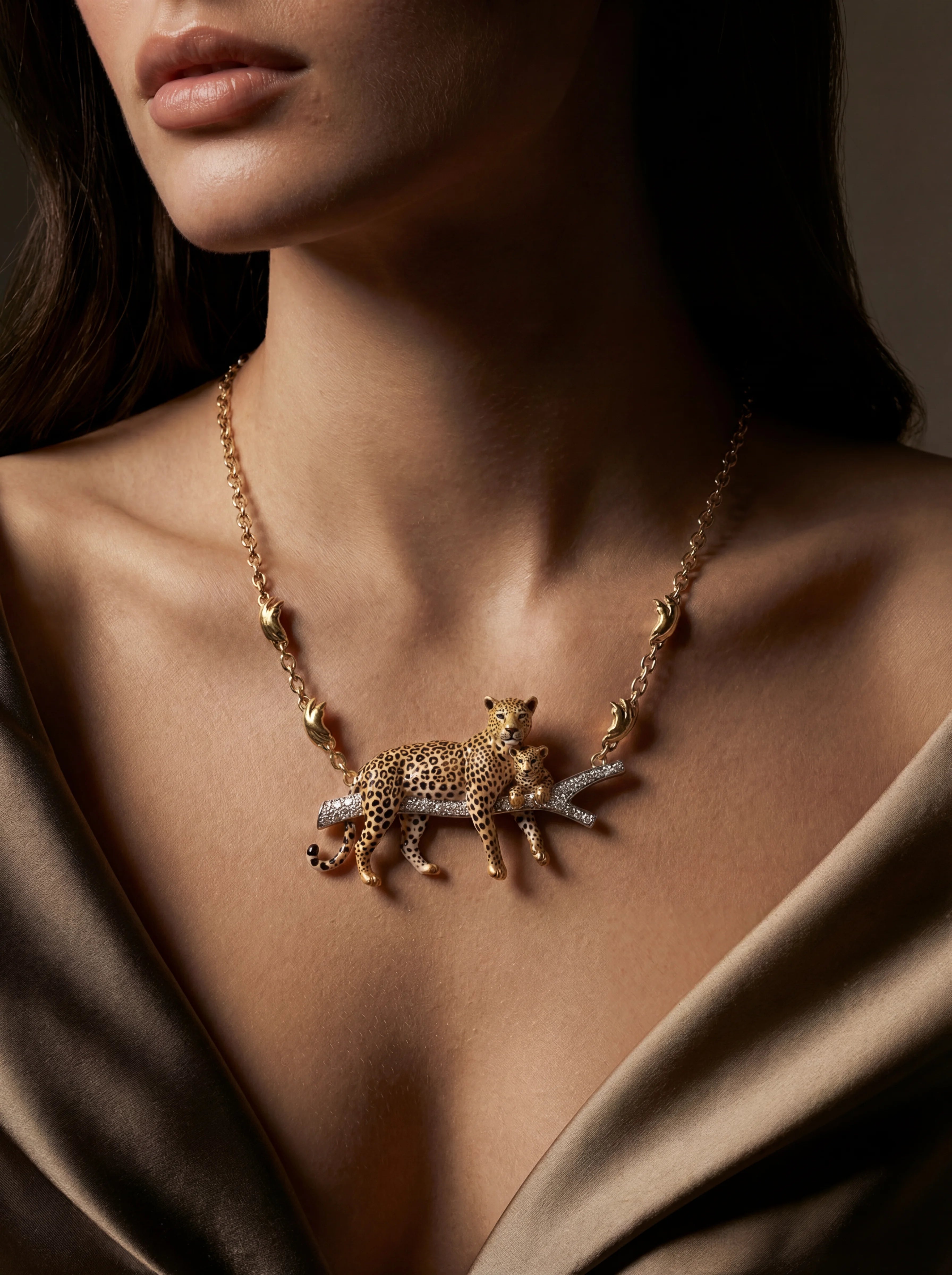 Panther Noir Lab Diamond Necklace