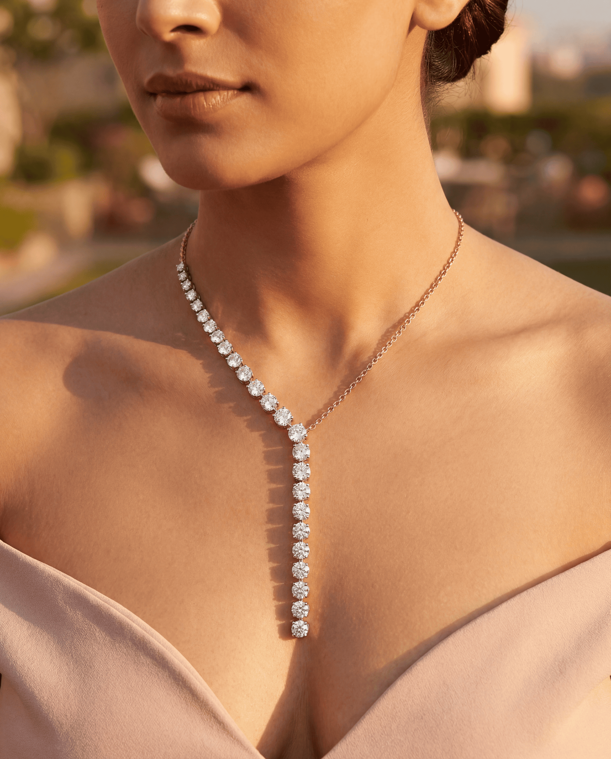 Radiant Drop Lab Diamond Necklace