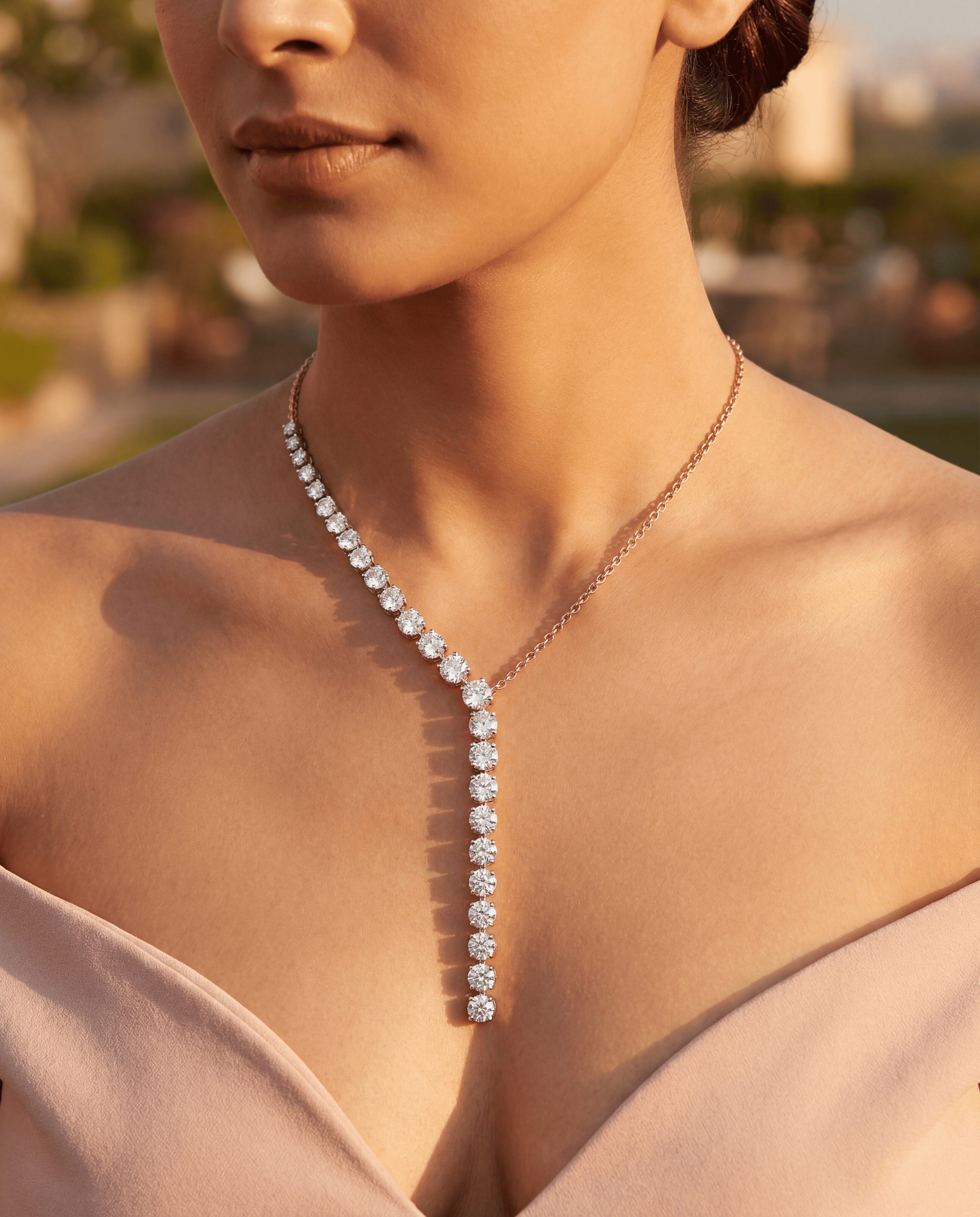 Radiant Drop Lab Diamond Necklace