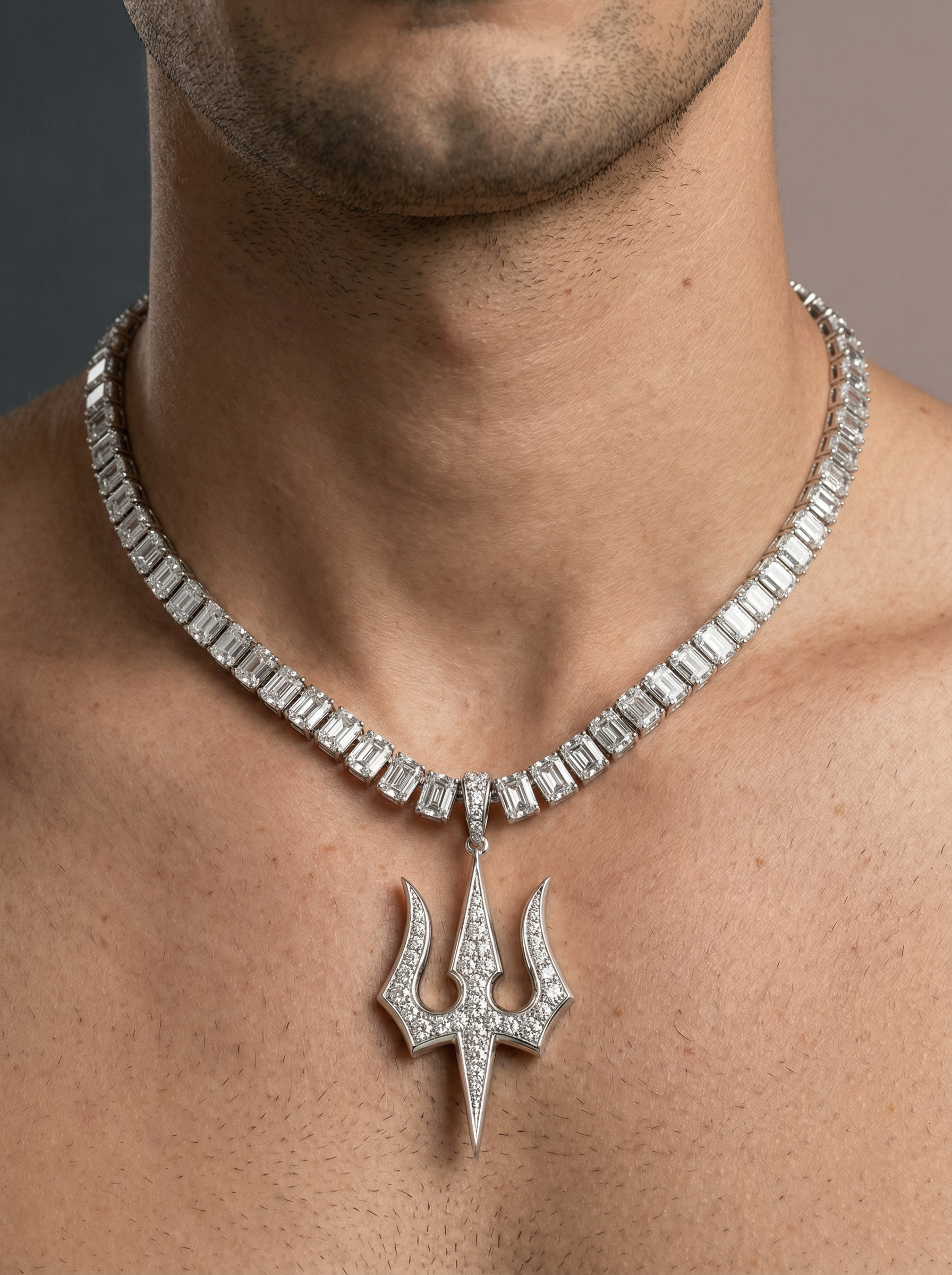 Trident Aura Lab Diamond Necklace