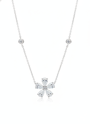 Haven Charm Pear Lab Diamond Designer Pendant in 14K White Gold by Fiona Diamonds