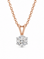 Eiran Vex Round Lab Diamond Solitaire Pendant in 14K Yellow Gold by Fiona Diamonds