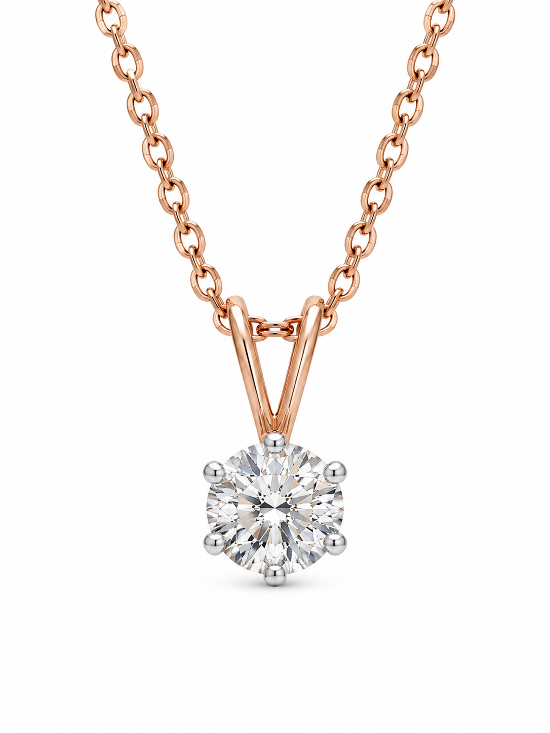 Eiran Vex Round Lab Diamond Solitaire Pendant in 14K Yellow Gold by Fiona Diamonds