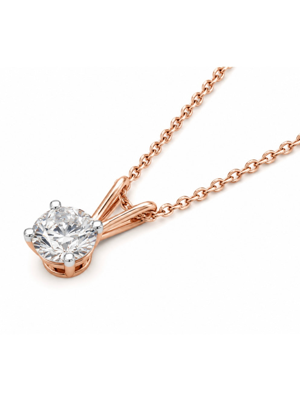 Close-up of Eiran Vex Round Lab Diamond Solitaire Pendant in 14K Yellow Gold by Fiona Diamonds