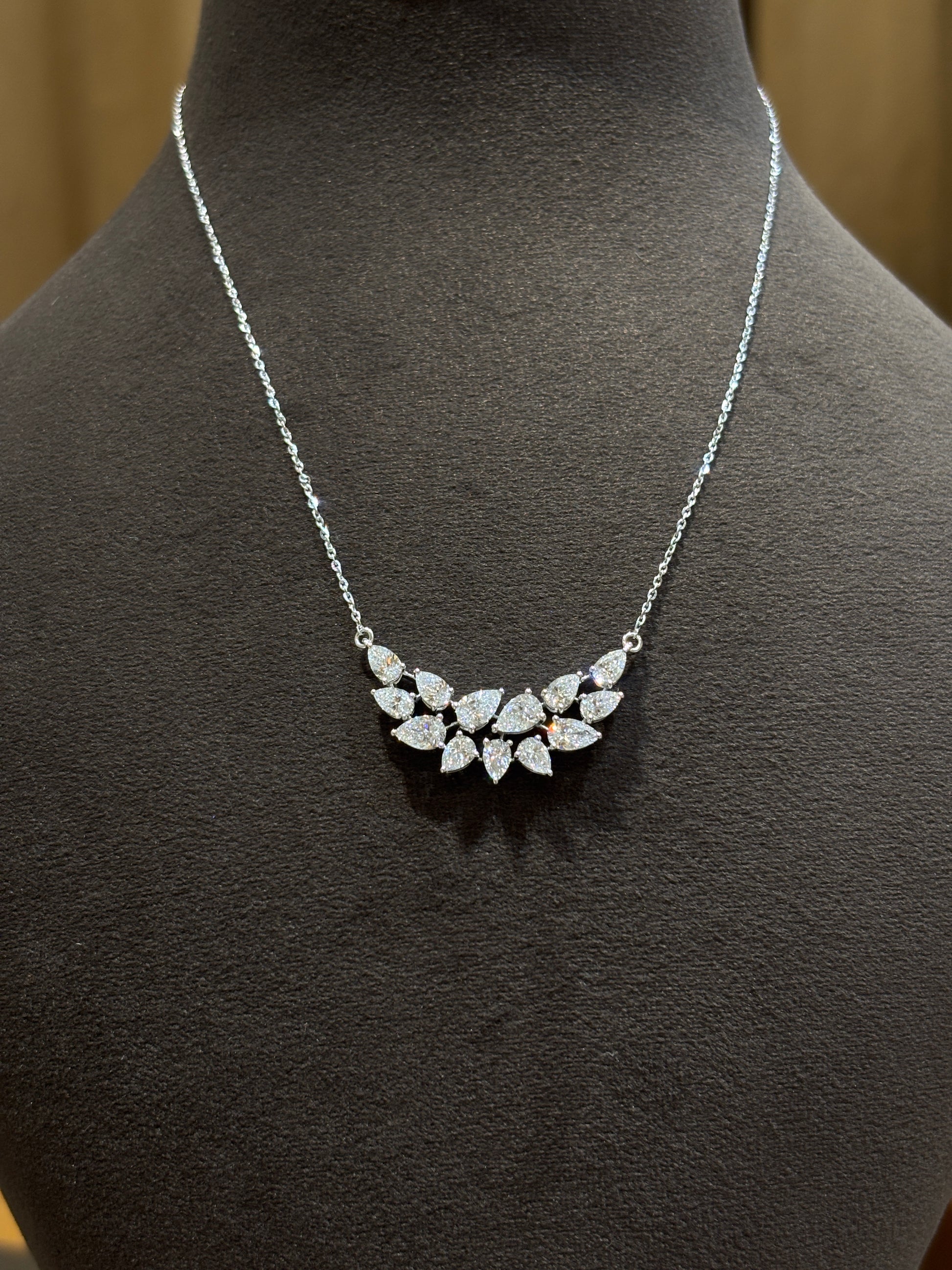 Pear Lab Diamond Designer Pendant - Zarela Voss in 14K White Gold by Fiona Diamonds