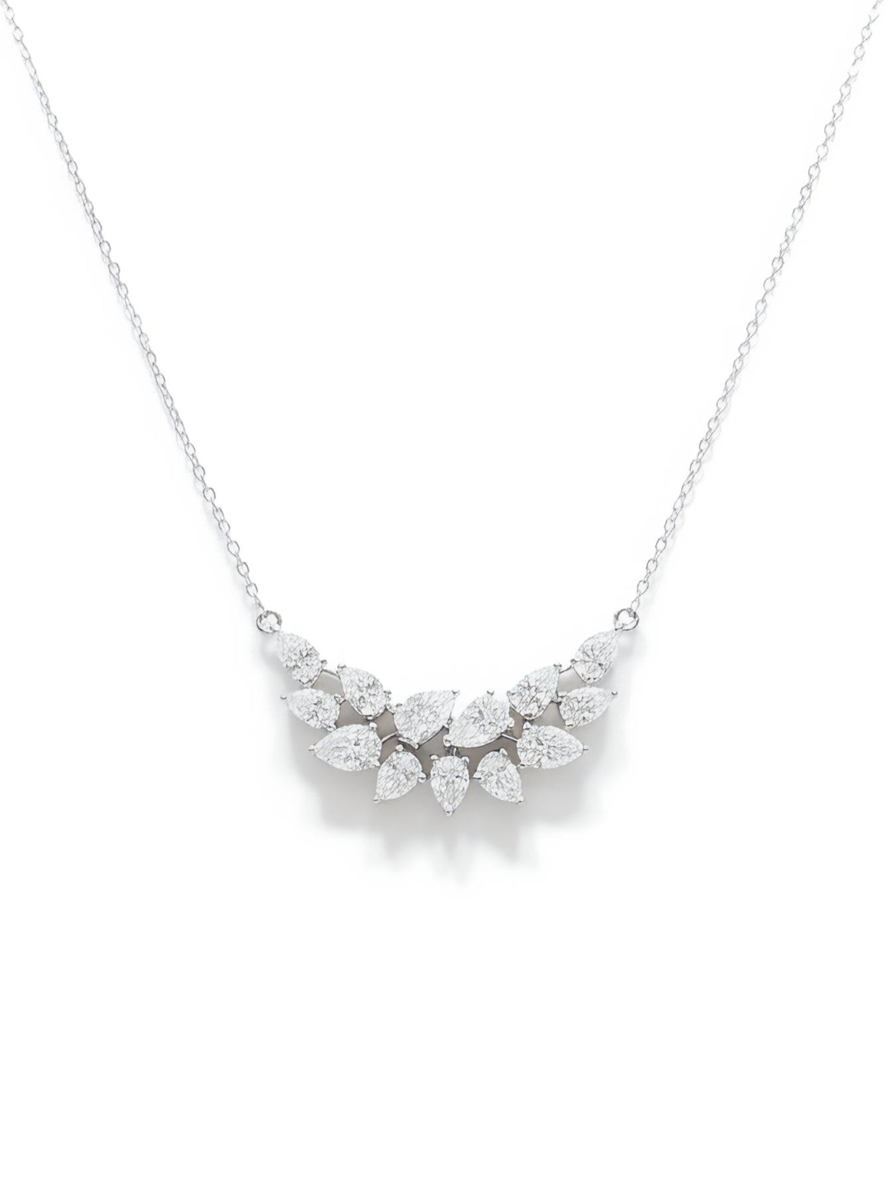 Zarela Voss Pear Lab Diamond Designer Pendant in 14K White Gold by Fiona Diamonds