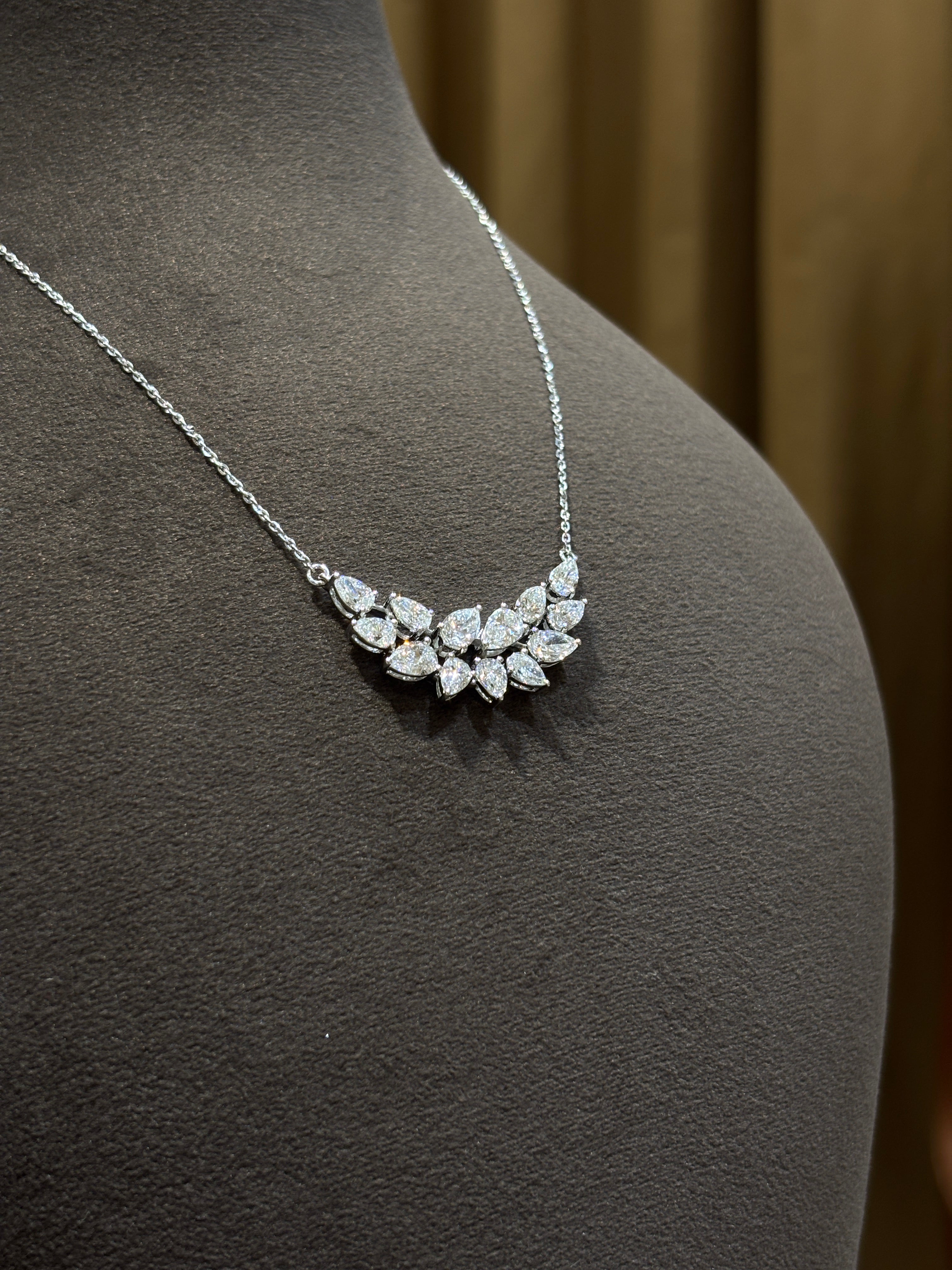 Fiona Diamonds Zarela Voss Pear Lab Diamond Designer Pendant in 14K White Gold - luxury