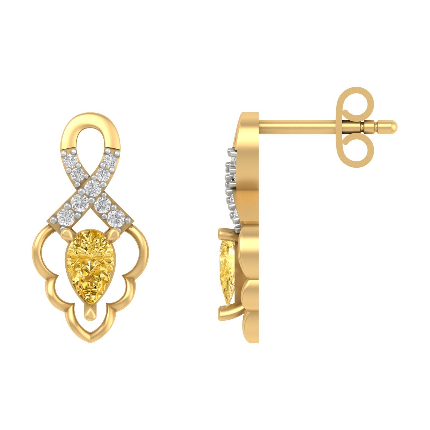 Load image into Gallery viewer, Luminexa modern lab diamond earrings design
