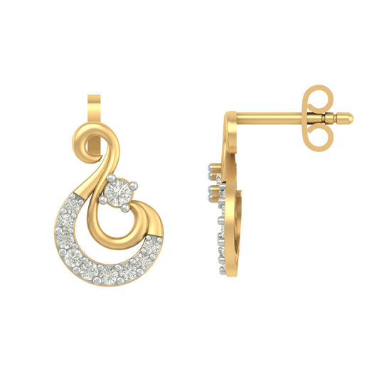 Load image into Gallery viewer, Zyvora trendy lab diamond earrings design
