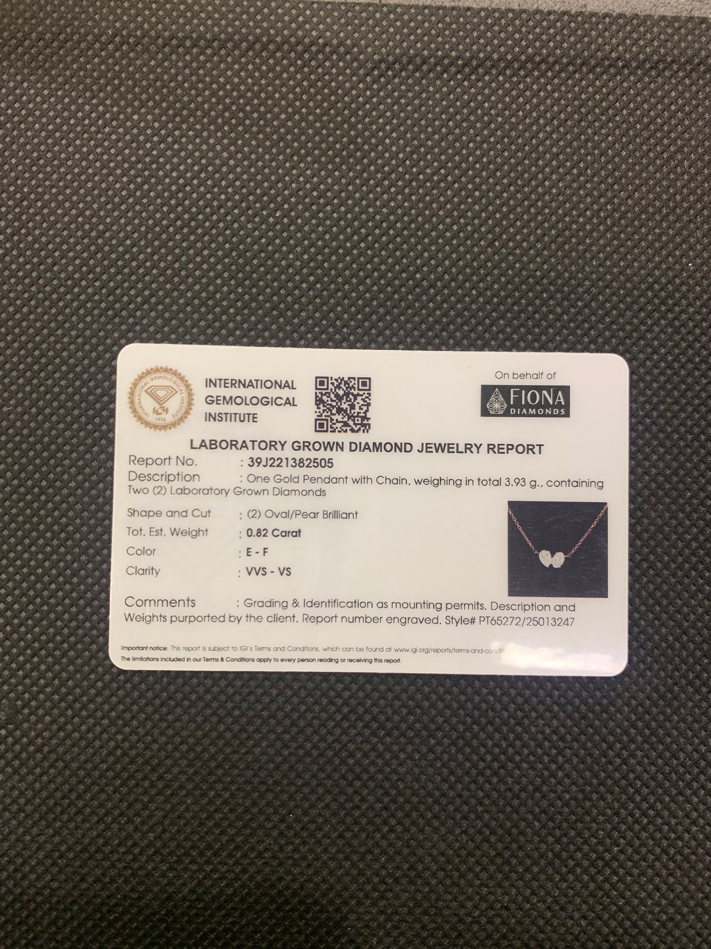 Zoey Leaf Lab Diamond Pendant