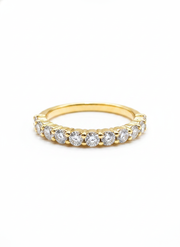 Lotus Coil Round Lab Diamond Eternity Ring in 18K Yellow Gold by Fiona Diamonds