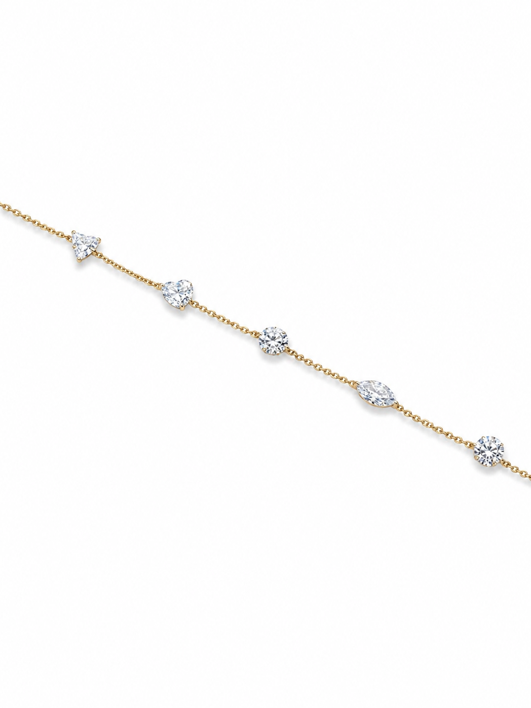 Close-up of Veil Cluster Lab Diamond bracelet in 18K Yellow Gold  Fiona Diamonds