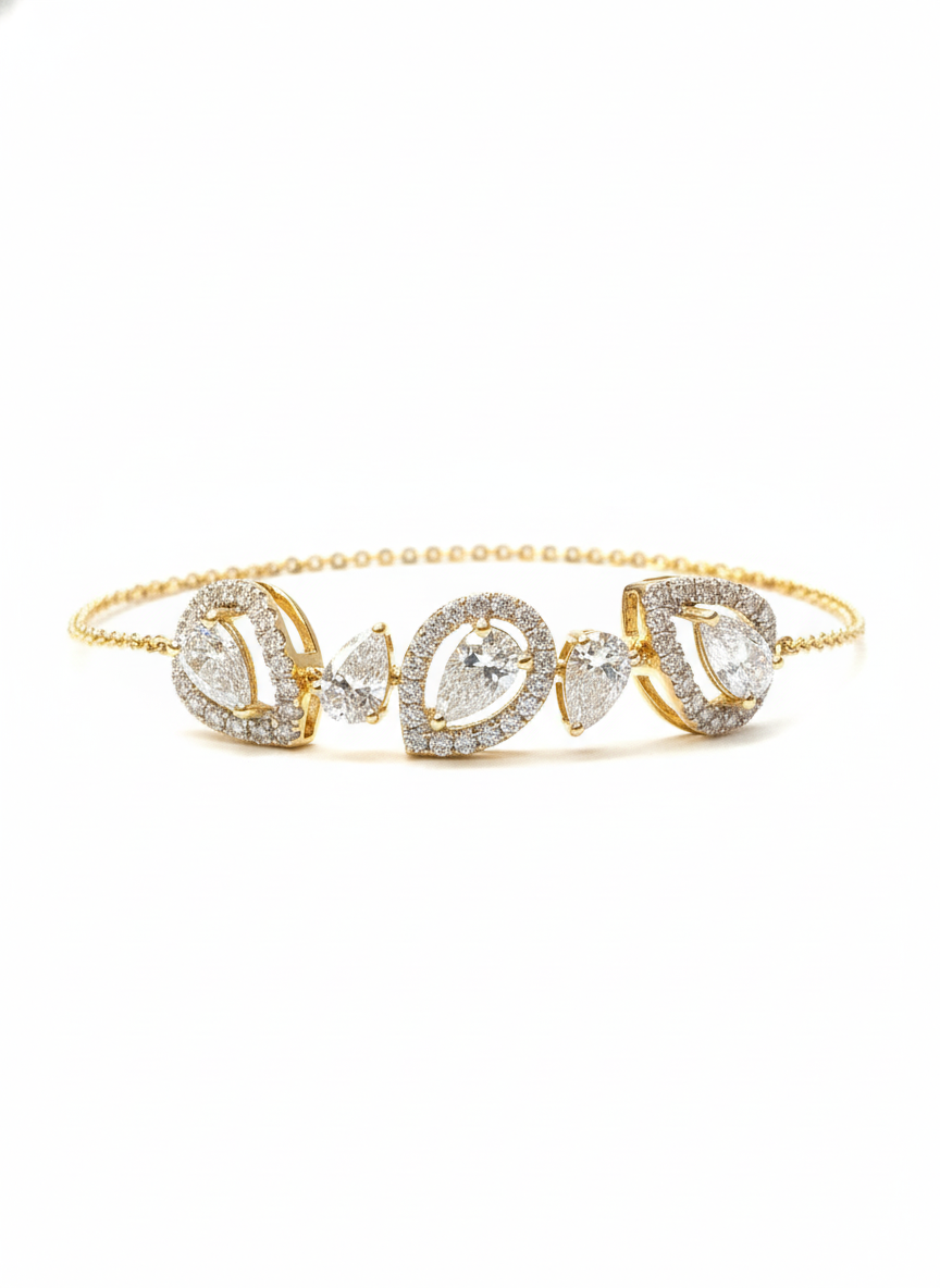 Aura Tennis Lab Diamond Bracelet in 14K Yellow Gold by Fiona Diamonds