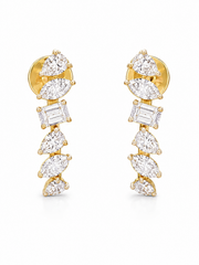 Orien Lace Emerald Lab Diamond Drop Earrings in 14K Yellow Gold by Fiona Diamonds