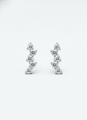 Dusk Bloom Heart Lab Diamond Earrings in 14K White Gold by Fiona Diamonds