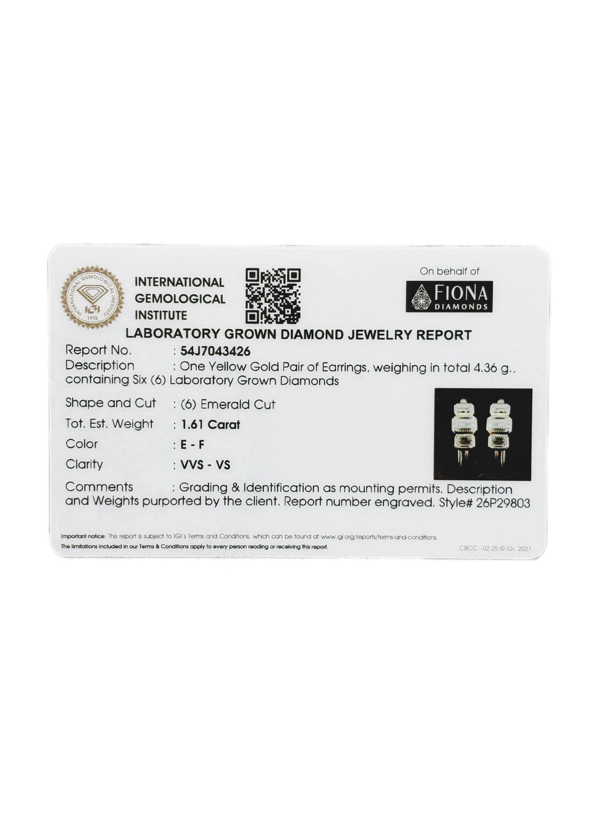 Isabella Emblem Lab Diamond Earrings