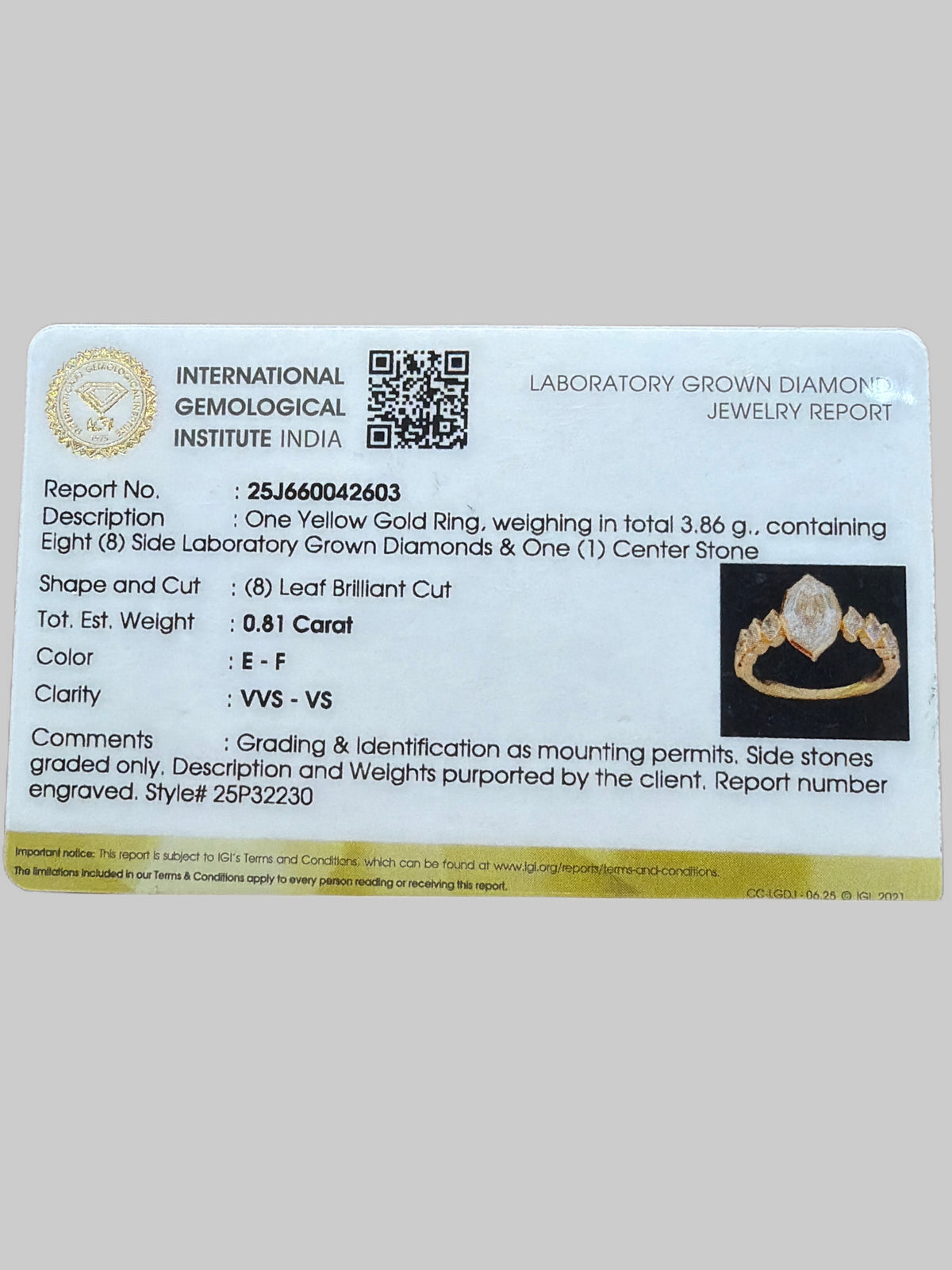 Davren Solith Lab Grown Diamond Ring
