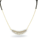 Side view of Avyphira Crest Round Lab Diamond Mangalsutra in 14K Yellow Gold - Fiona Diamonds