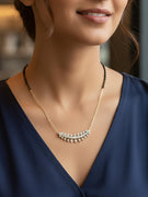 Avyphira Crest Round Lab Diamond Mangalsutra in 14K Yellow Gold by Fiona Diamonds