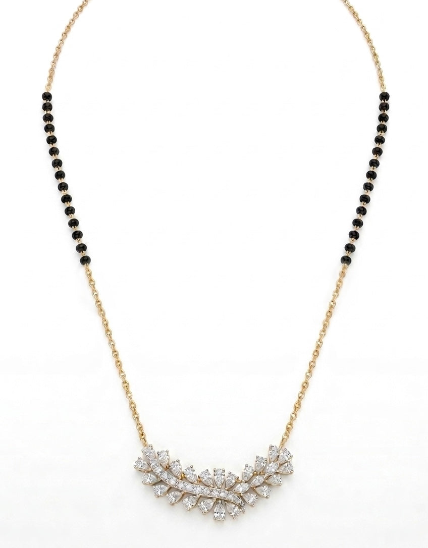 Halcyon Rise Pear Lab Diamond Mangalsutra in 14K Yellow Gold by Fiona Diamonds