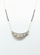 Side view of Qyphira Crest Heart Lab Diamond Mangalsutra in 14K Yellow Gold - Fiona Diamonds