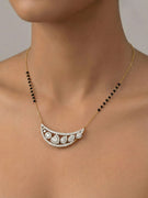 Qyphira Crest Heart Lab Diamond Mangalsutra in 14K Yellow Gold by Fiona Diamonds