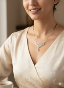 Xyphira Crest Pear Lab Diamond Mangalsutra in 14K Yellow Gold by Fiona Diamonds