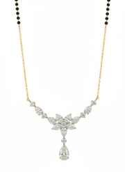 Elara Motif Pear Lab Diamond Mangalsutra in 14K Yellow Gold by Fiona Diamonds