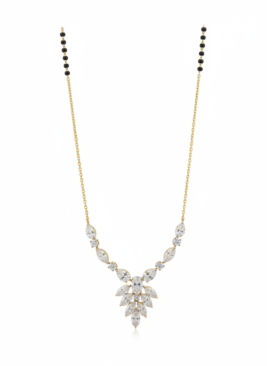 Cove Oval Oval Lab Diamond Mangalsutra in 14K Yellow Gold by Fiona Diamonds