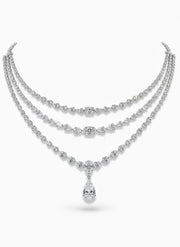 Velmira Elan Pear Lab Diamond Designer Necklace in 14K White Gold by Fiona Diamonds