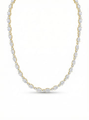Lyra Drape Pear Lab Diamond Designer Necklace in 14K Yellow Gold by Fiona Diamonds