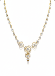 Reverie Collar Round Lab Diamond Designer Necklace in 9K Yellow Gold by Fiona Diamonds