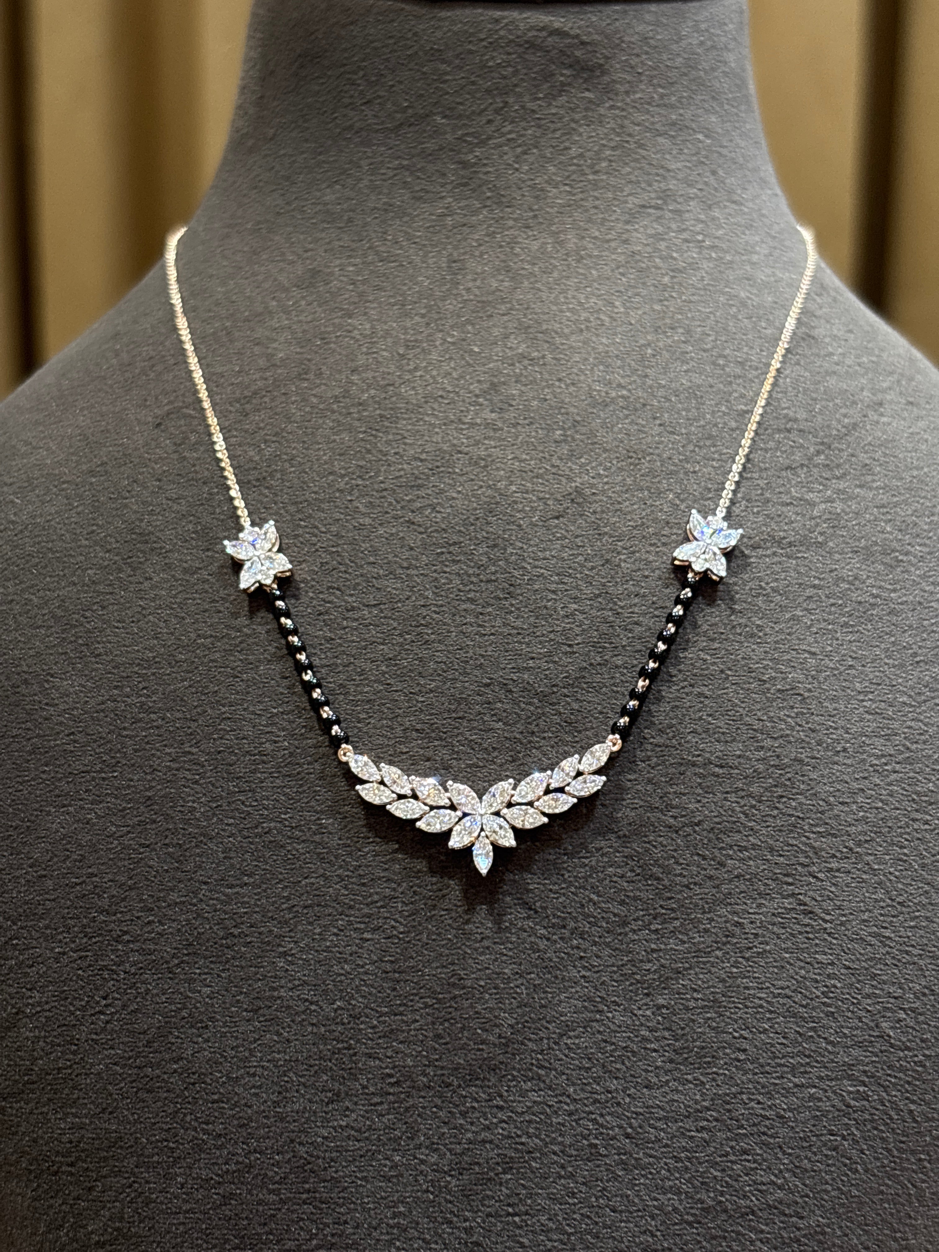 Fiona Diamonds Zirelle Nova Marquise Lab Diamond Mangalsutra in 14K Rose Gold - luxury