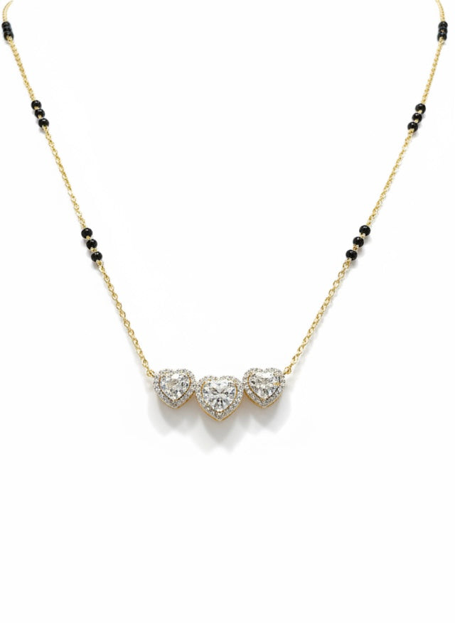 Norvessa Luxa Heart Lab Diamond Mangalsutra in 14K Yellow Gold by Fiona Diamonds