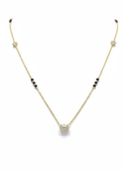 Misty Zenith Emerald Lab Diamond Mangalsutra in 14K Yellow Gold by Fiona Diamonds