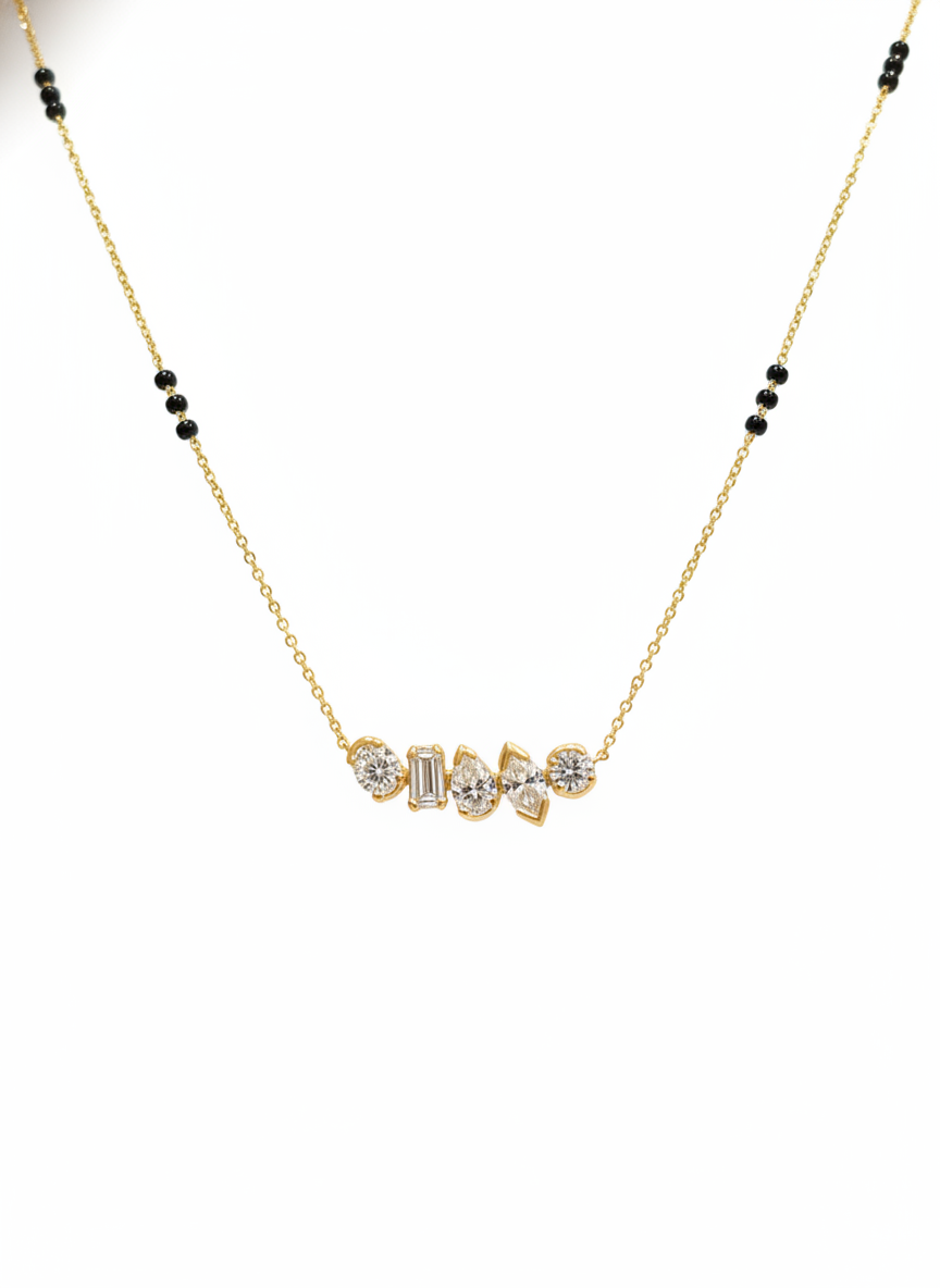 Eternal Radiance Oval Lab Diamond Mangalsutra in 14K Yellow Gold by Fiona Diamonds