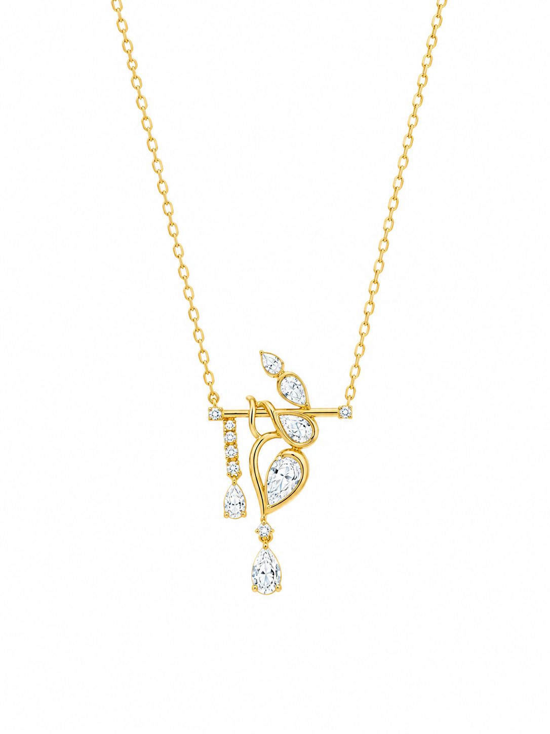 Cyrela Lab Diamond Pendant in 18kt Gold Vermeil