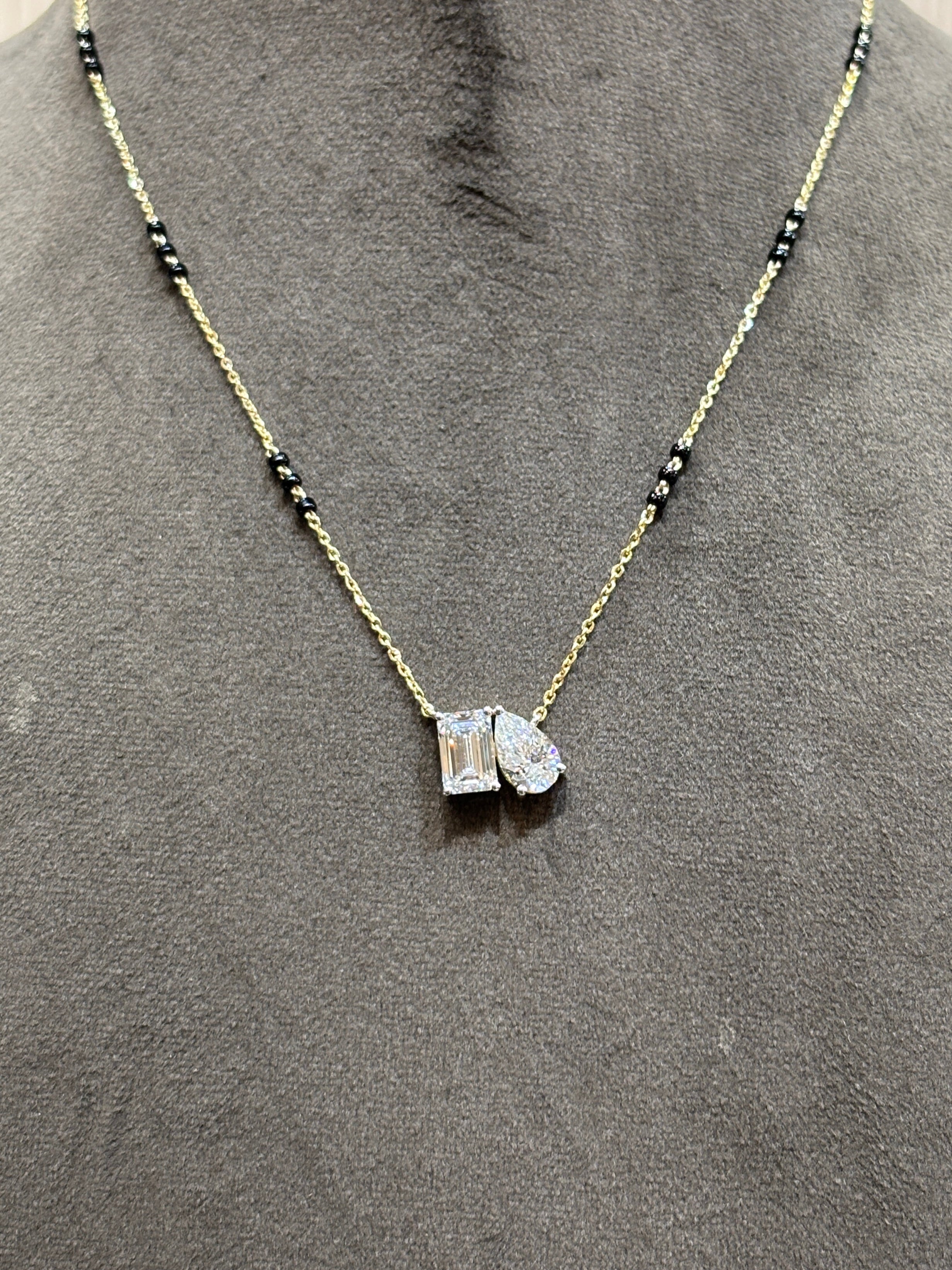 Fiona Diamonds Lunessa Voss Emerald Lab Diamond Mangalsutra in 14K Yellow Gold - luxury