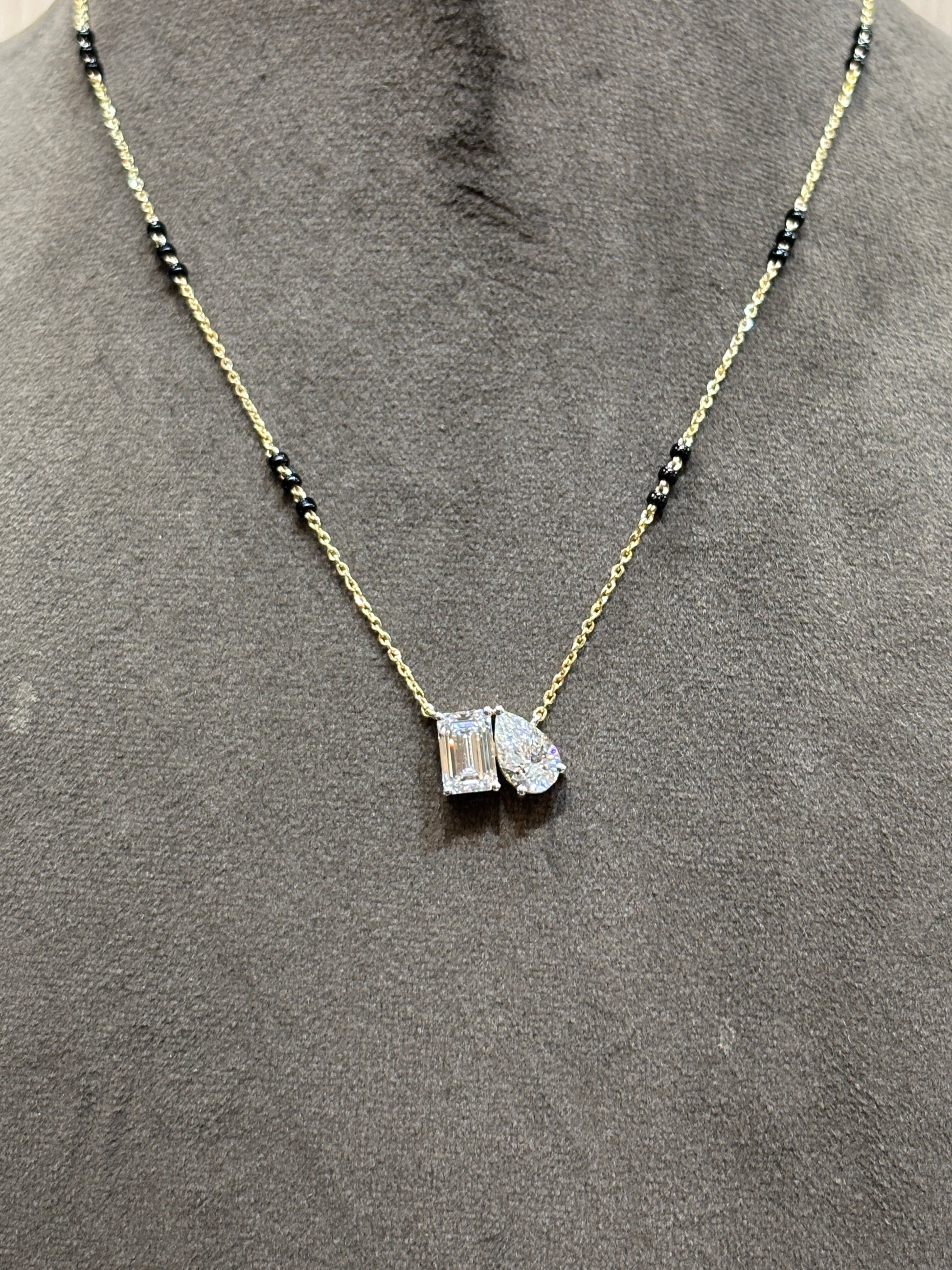 Fiona Diamonds Lunessa Voss Emerald Lab Diamond Mangalsutra in 14K Yellow Gold - luxury