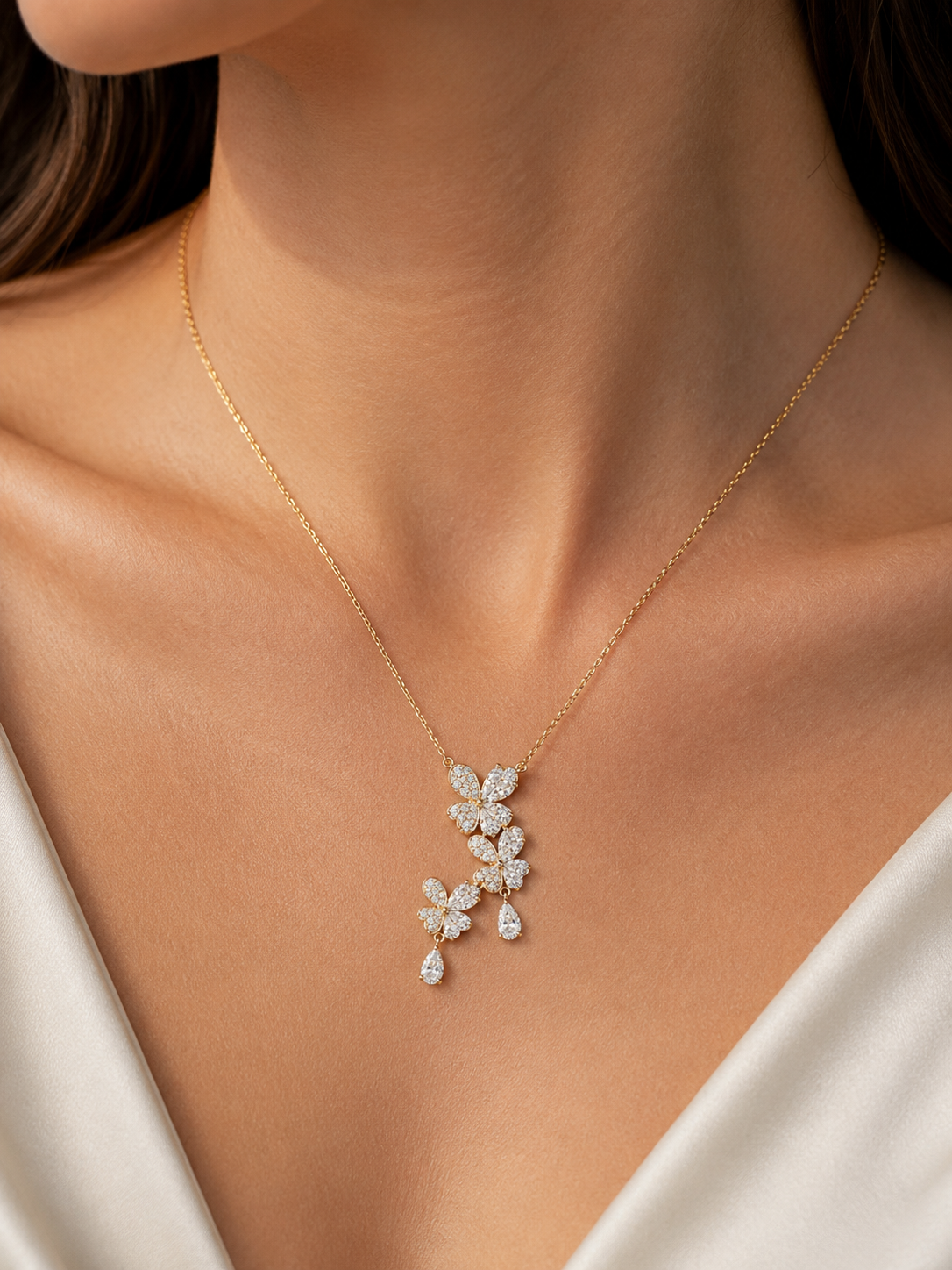 Tervane Lab Diamond Pendant in 18kt Gold Vermeil