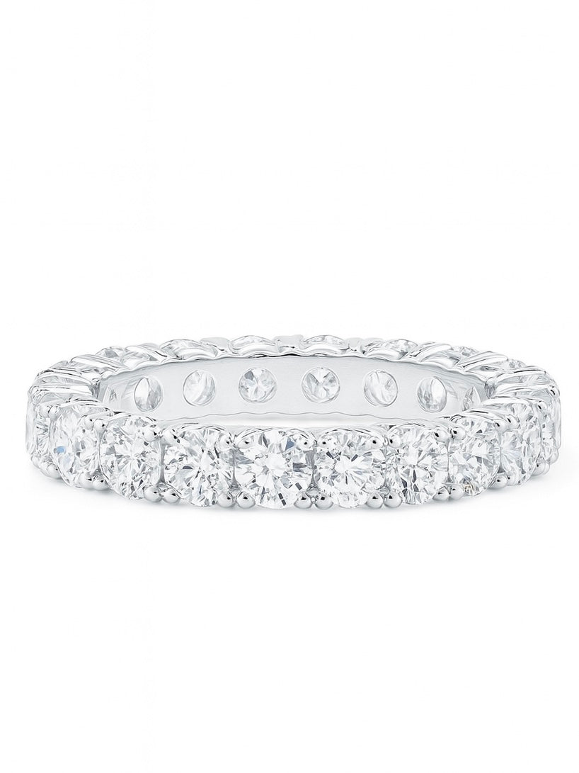 Full Round Lab Diamond Eternity Ring in 14K White Gold by Fiona Diamonds