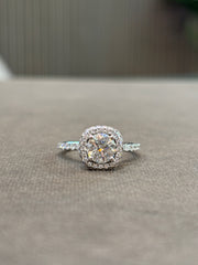 Vanta Crest Round Lab Diamond Halo Ring in 14K White Gold by Fiona Diamonds