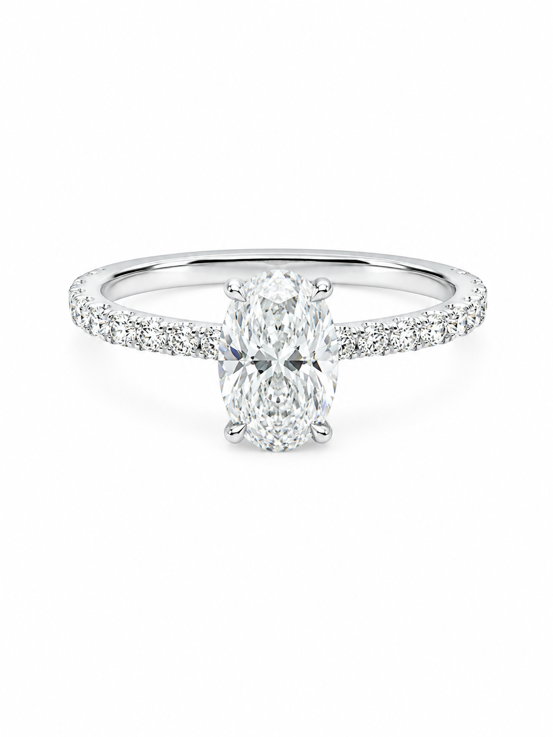 Ravine Lab Diamond Solitaire With Side Stones Ring