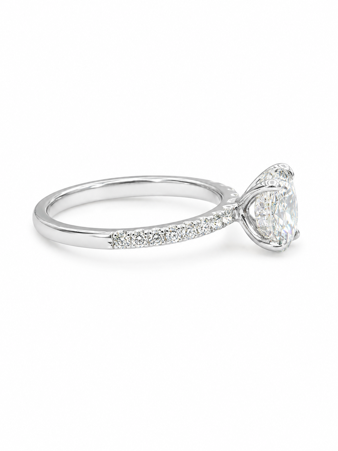 Ravine Lab Diamond Solitaire With Side Stones Ring
