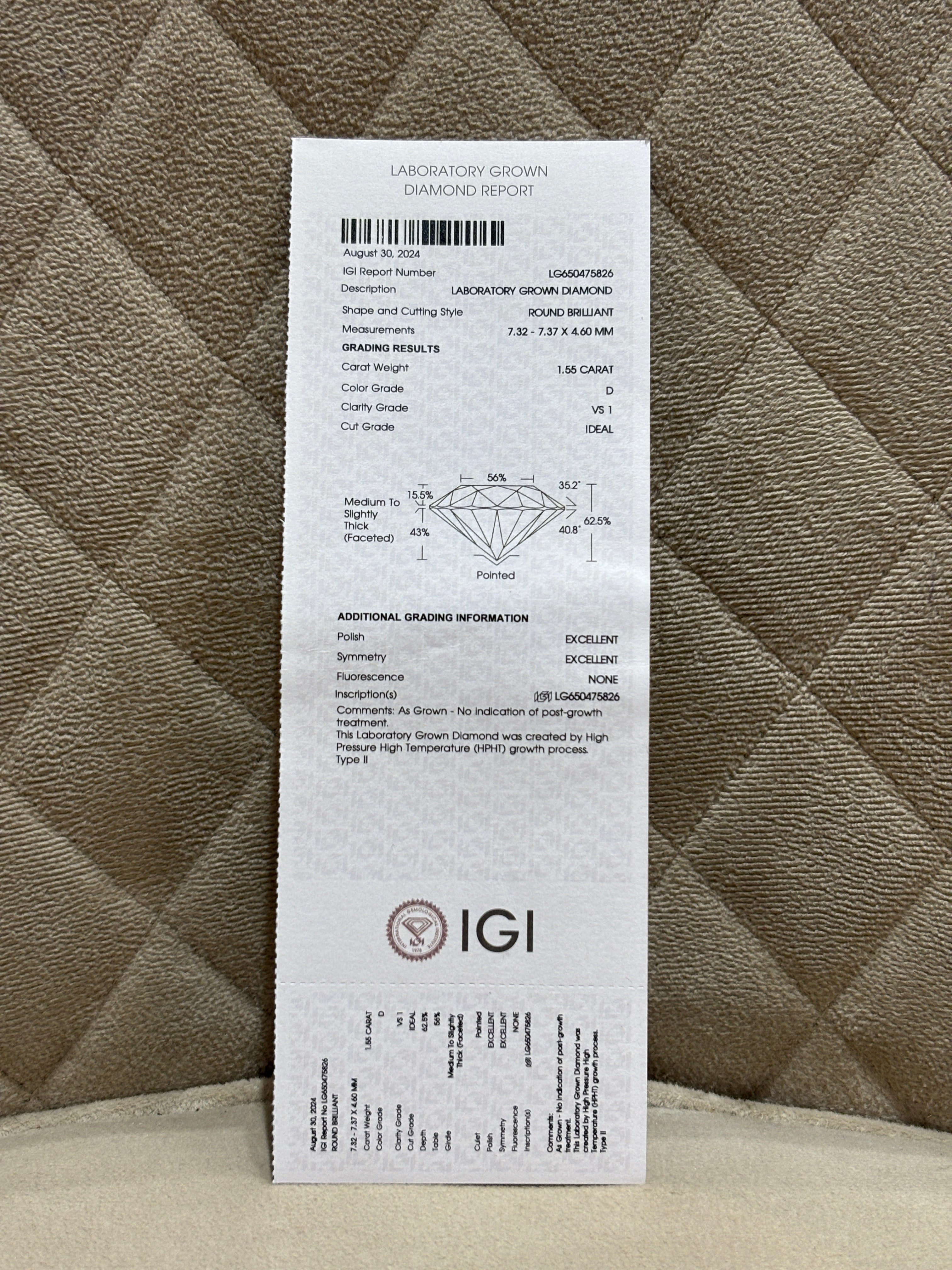 Velvessa Linea Lab Diamond Ring